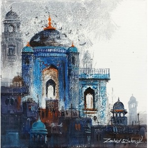 Zahid Ashraf, 12 x 12 inch, Watercolor on Canvas, Cityscape Painting, AC-ZHA-051
